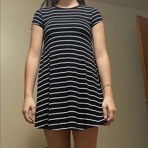 black and white dress